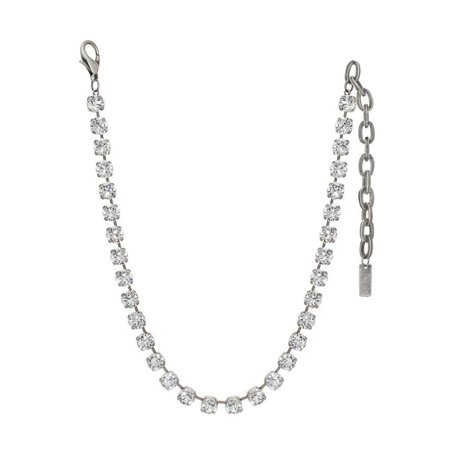 OAKLAND NECKLACE- ANTIQUE SILVER/CLEAR