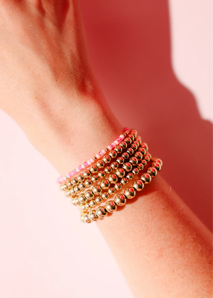 BEADED BLONDES: SPRINKLE BRACELET - FLAMINGO