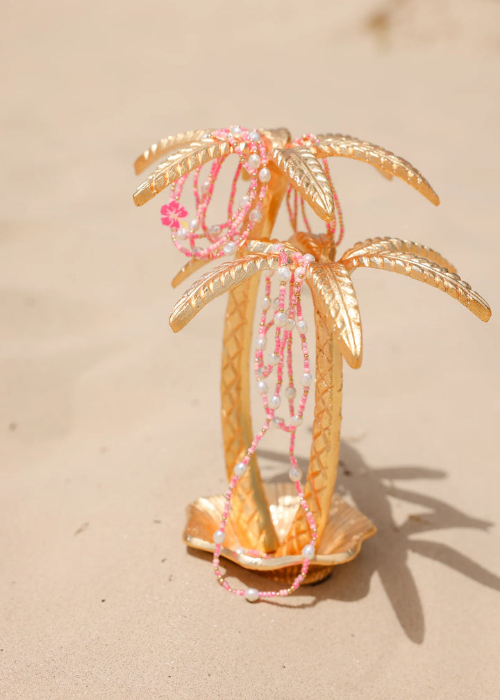 BEADED BLONDES: SPRINKLE BRACELET - FLAMINGO