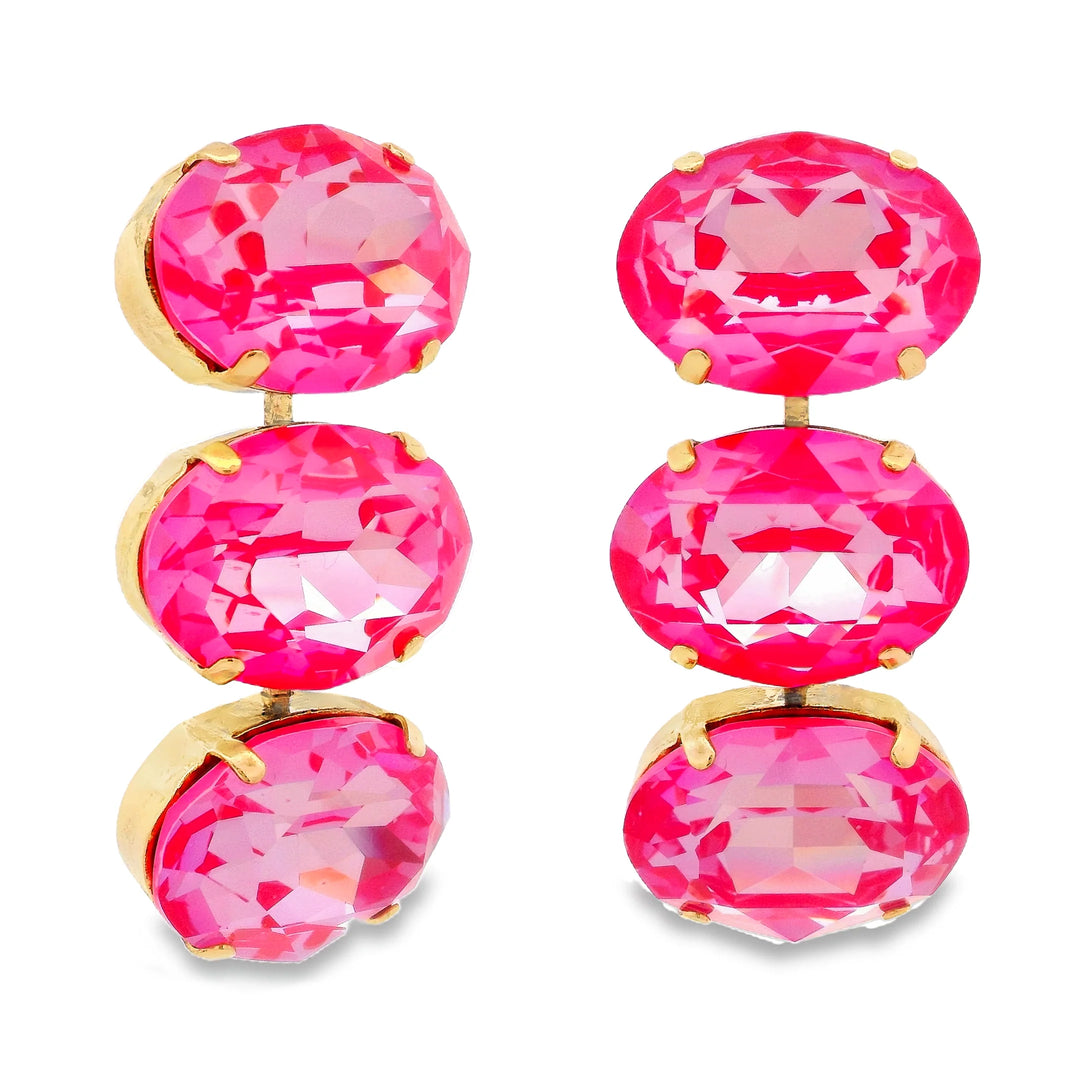 TOVA: HAZEL EARRING- ANTIQUE GOLD/ULTRA FUSCHIA
