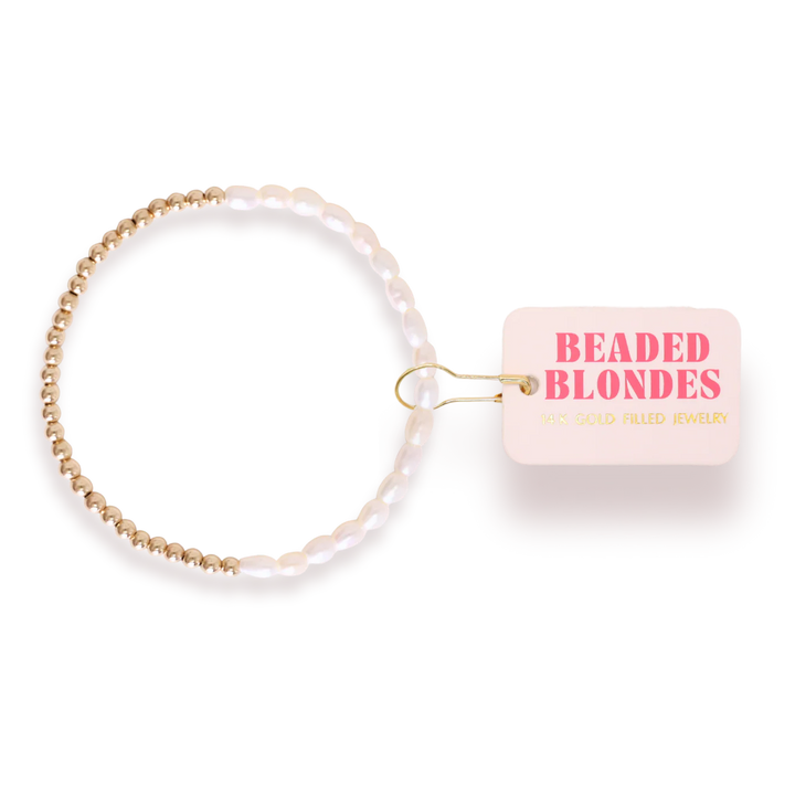 BEADED BLONDES: HANNAH PEARL BRACELET- GOLD
