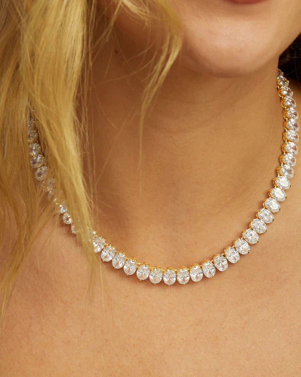 MELINDA MARIA: HELLO GORGEOUS TENNIS NECKLACE