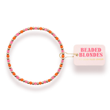 HOT PINK & ORANGE DEMI BEADED BRACELET