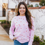 Love Hearts Embroidered Sweatshirt