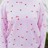 Love Hearts Embroidered Sweatshirt