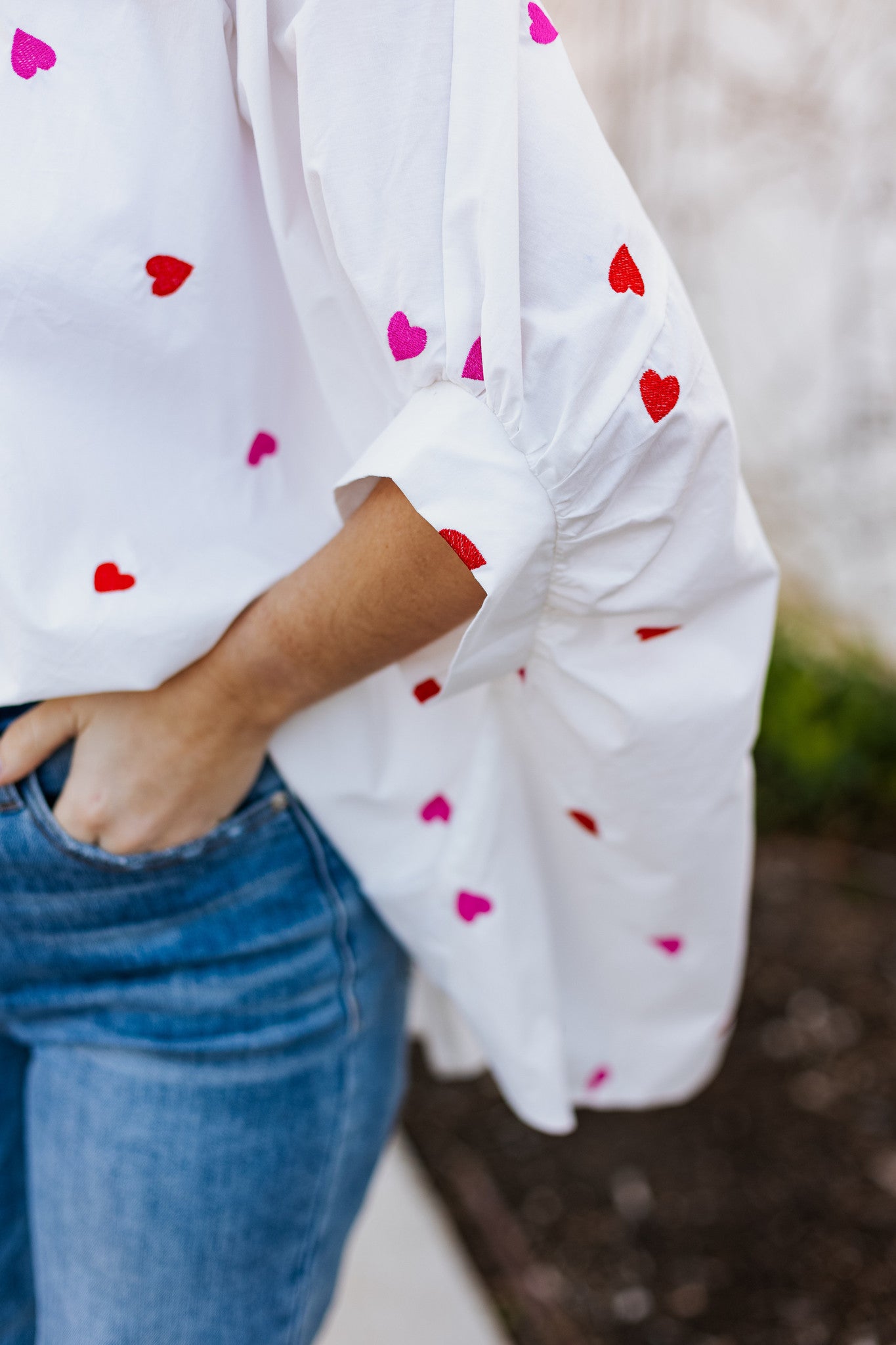 EMBROIDERED HEART BLOUSE
