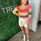 Rust Multi Stripe Top
