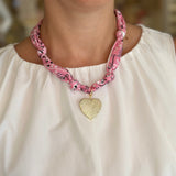 PINK BANDANA LEAH SCARF NECKLACE