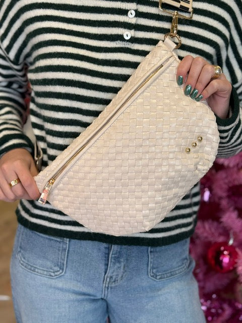 WESTLYN WOVEN BUM BAG - CREAM