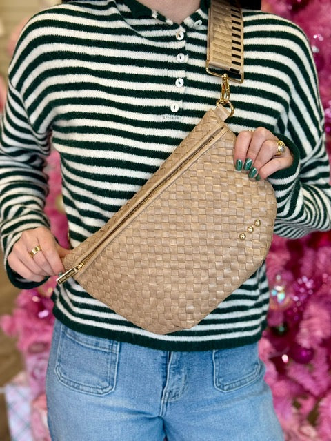 WESTLYN WOVEN BUM BAG- TAUPE