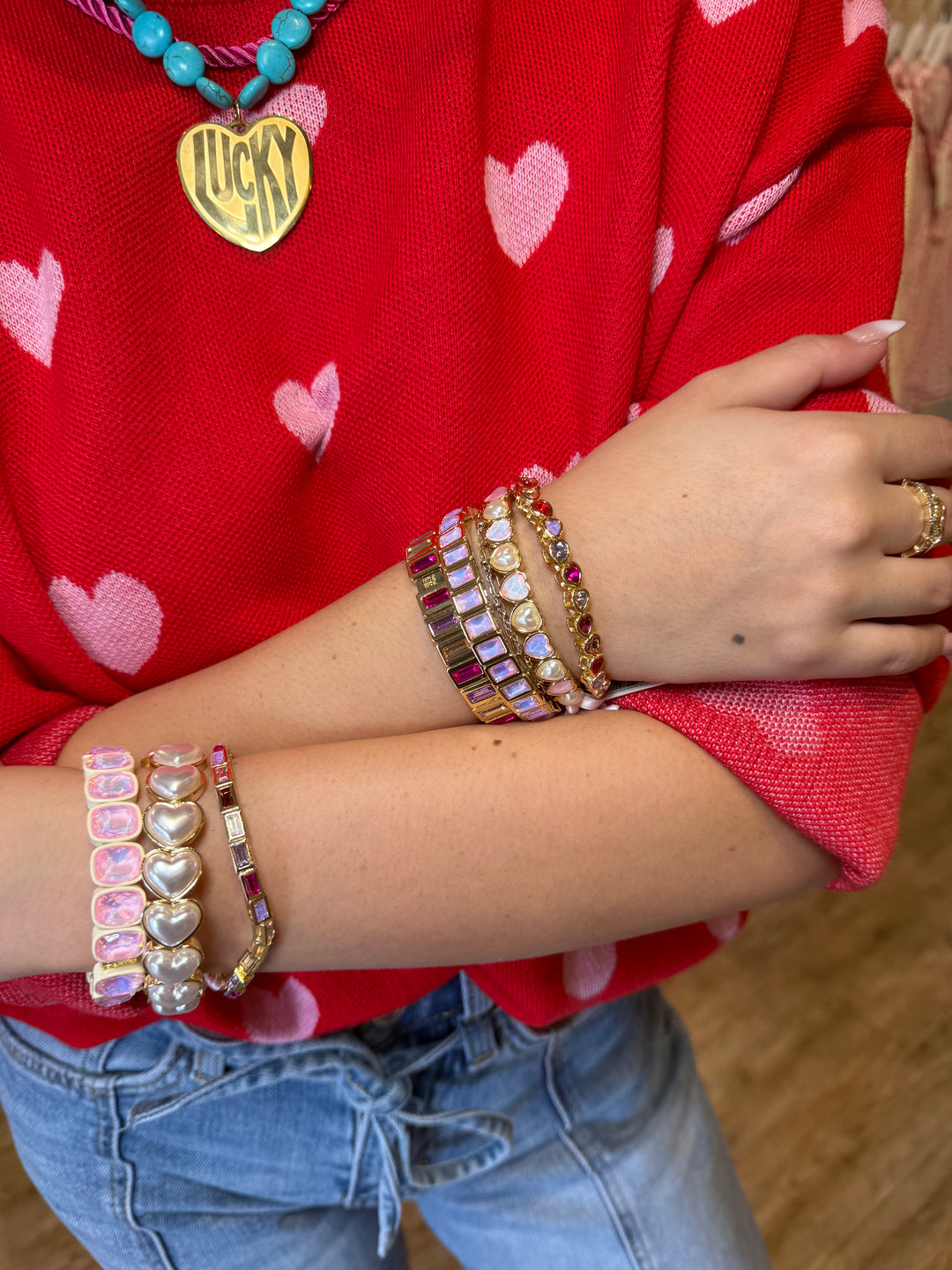 CANDY GEM BRACELET: LAYLA- WHITE