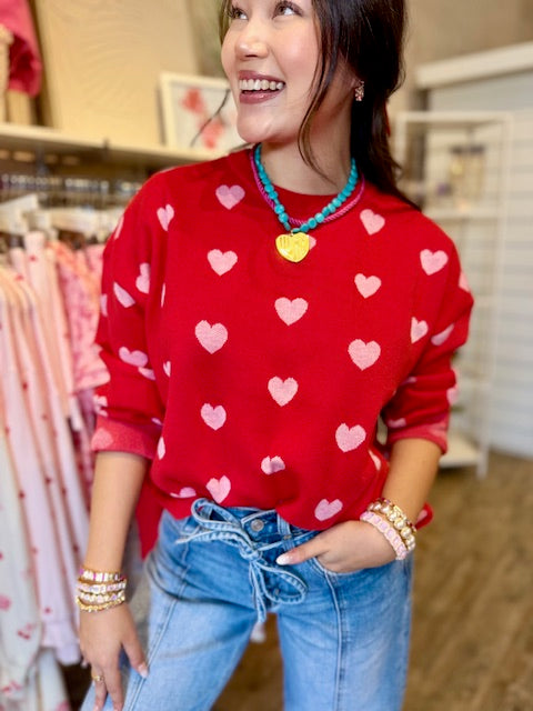 PENELOPE BRUSHED HEART SWEATER