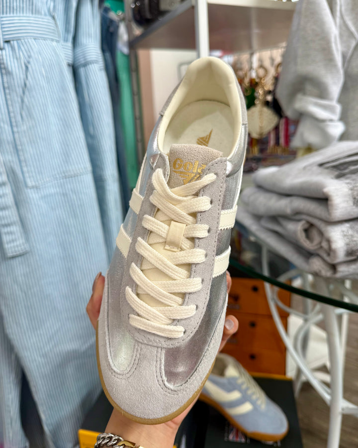 GOLA CLASSICS FIREFLY METALLIC SNEAKER-SILVER/OFF WHITE