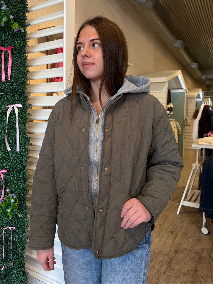 OLIVE & GREY HOODIE JACKET