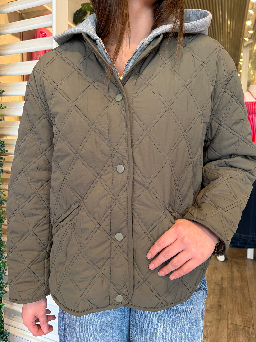 OLIVE & GREY HOODIE JACKET