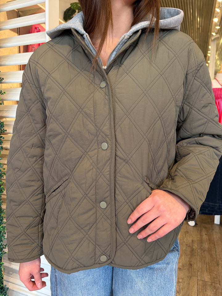 OLIVE & GREY HOODIE JACKET