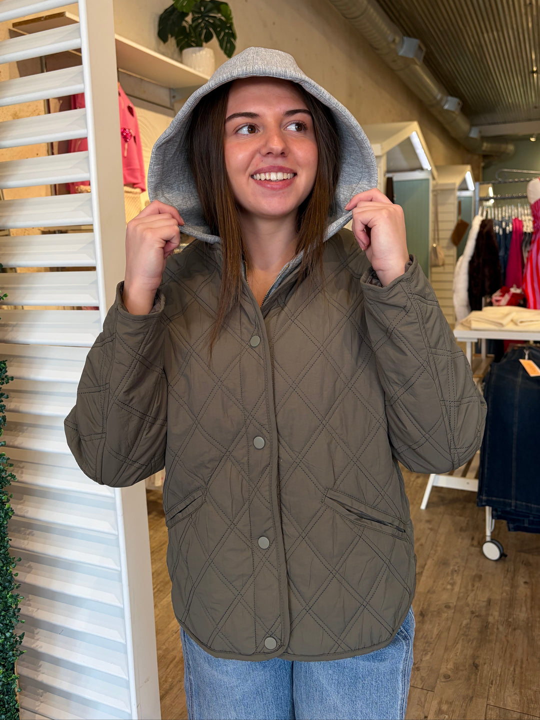 OLIVE & GREY HOODIE JACKET