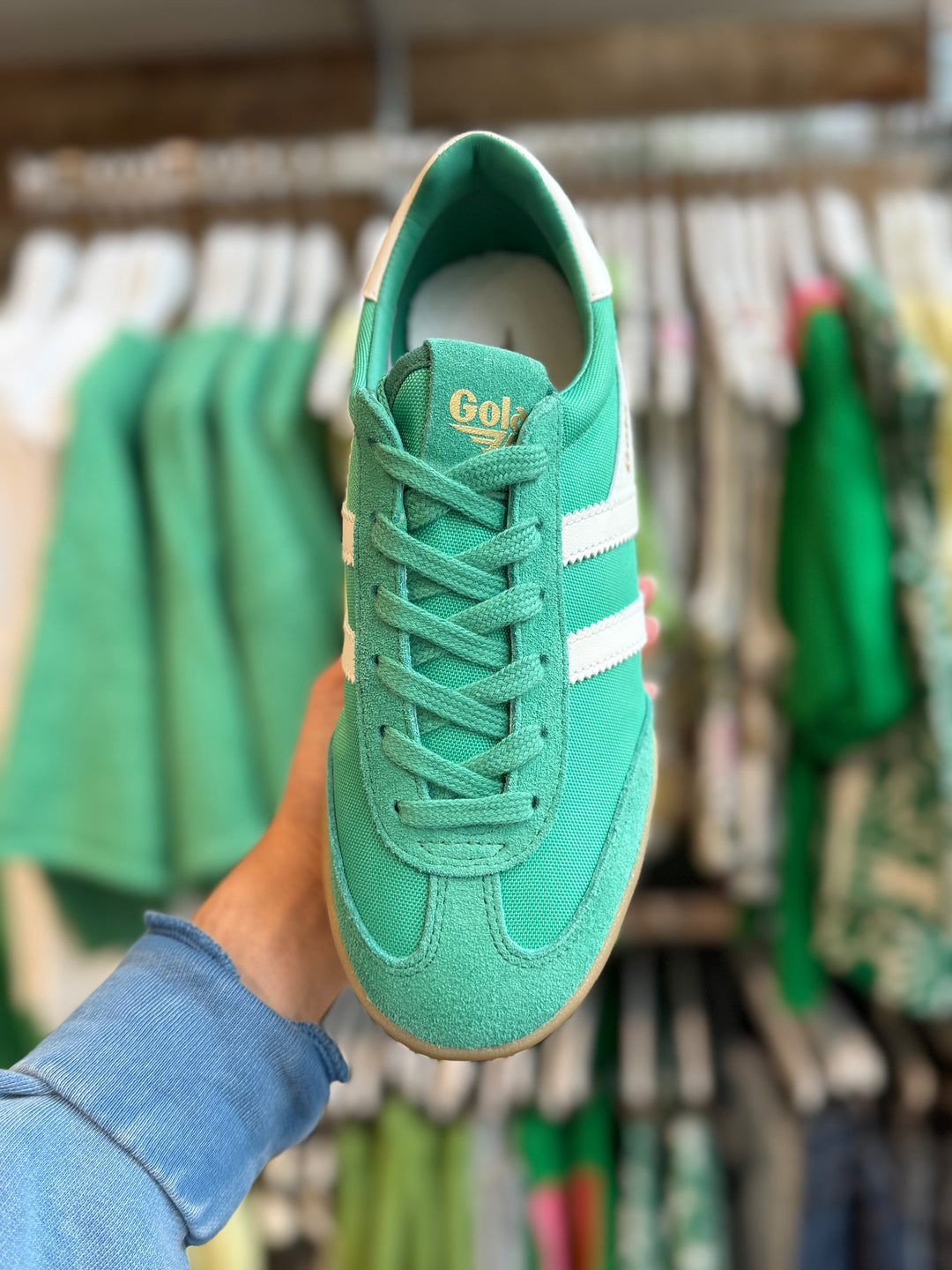GOLA CLASSICS PACER SNEAKERS- JADE/OFF WHITE