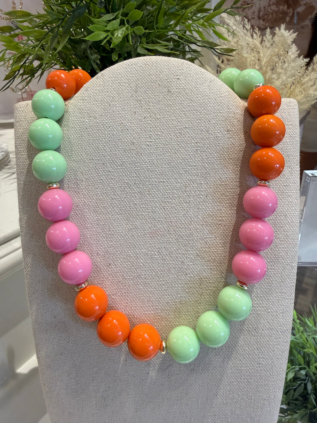 CABANA CLUB BUBBLE NECKLACE- BRIGHT SHERBET