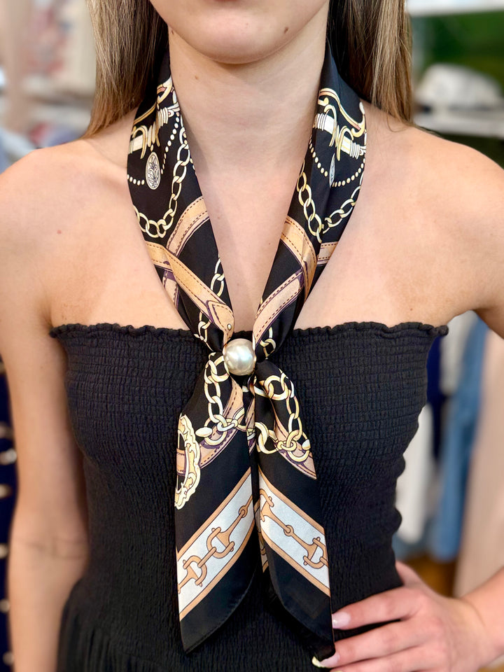 PEARL MAGNETIC SCARF - EQUESTRIAN BLACK