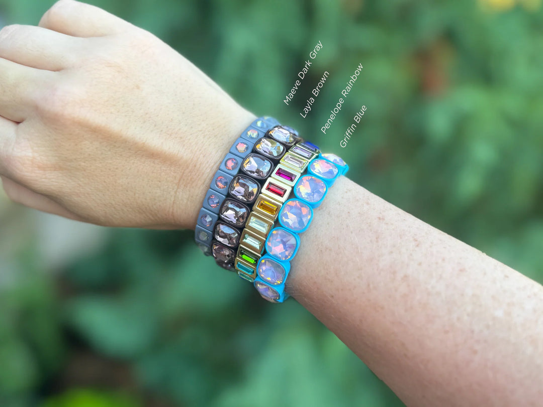 CANDY GEM BRACELET: LAYLA- DARK BROWN