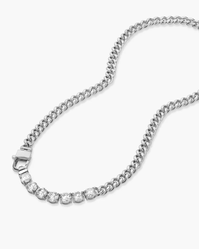 MELINDA MARIA: JULIAN LOVES DIAMONDS NECKLACE- SILVER