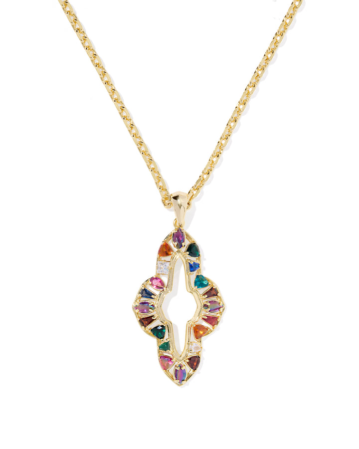 KENDRA SCOTT: MULTI MIX ABBIE CRYSTAL LONG PENDANT NECKLACE