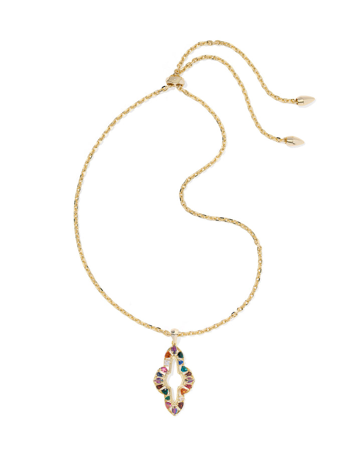 KENDRA SCOTT: MULTI MIX ABBIE CRYSTAL LONG PENDANT NECKLACE