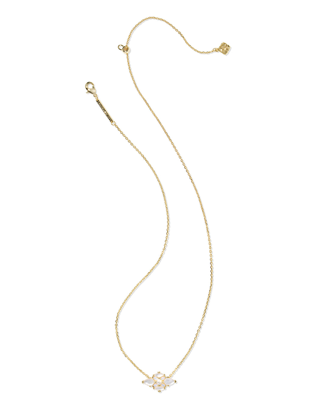 KENDRA SCOTT: GOLD MIX ABBIE CRYSTAL PENDANT NECKLACE