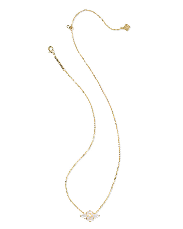 KENDRA SCOTT: GOLD MIX ABBIE CRYSTAL PENDANT NECKLACE