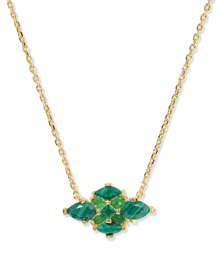 KENDRA SCOTT: GREEN MIX ABBIE CRYSTAL PENDANT NECKLACE