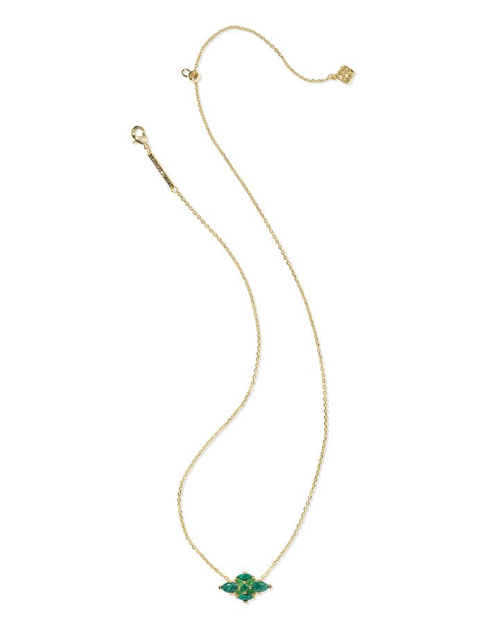 KENDRA SCOTT: GREEN MIX ABBIE CRYSTAL PENDANT NECKLACE