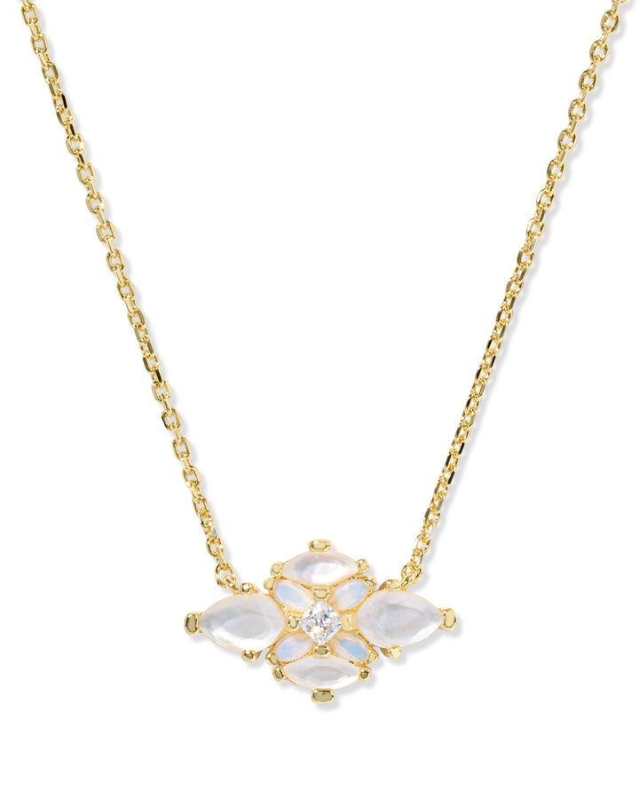 KENDRA SCOTT: GOLD MIX ABBIE CRYSTAL PENDANT NECKLACE