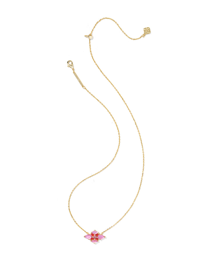 KENDRA SCOTT: PINK MIX ABBIE CRYSTAL PENDANT NECKLACE