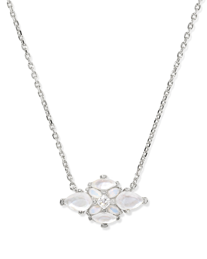 KENDRA SCOTT: RHODIUM MIX ABBIE CRYSTAL PENDANT NECKLACE