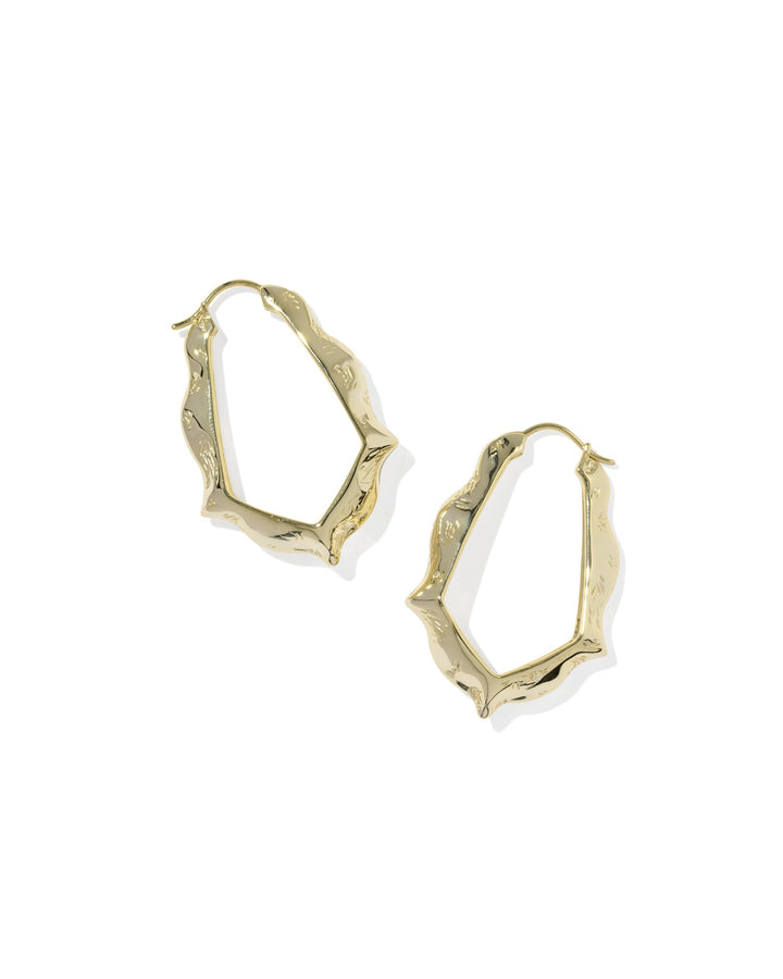 ADRIANA SCALLOP FRAME HOOP-GOLD