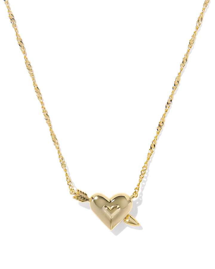 KENDRA SCOTT: ARI HEART ARROW PENDANT- GOLD
