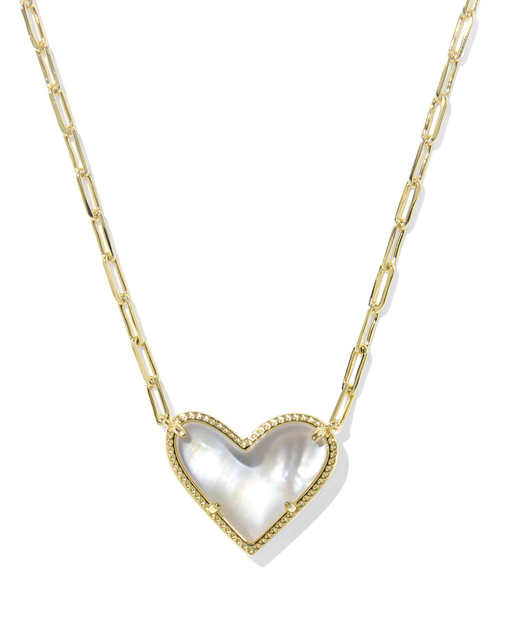 KENDRA SCOTT: ARI HEART STATEMENT NECKLACE-GOLD