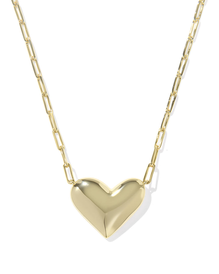 KENDRA SCOTT: ARI HEART STATEMENT NECKLACE-GOLD