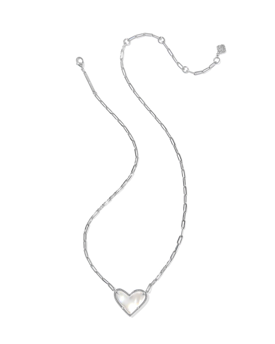 KENDRA SCOTT: ARI HEART STATEMENT NECKLACE-RHODIUM