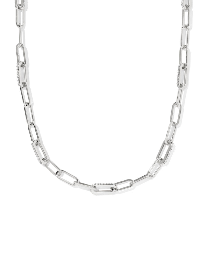 KENDRA SCOTT: RHODIUM BELLA CHAIN NECKLACE