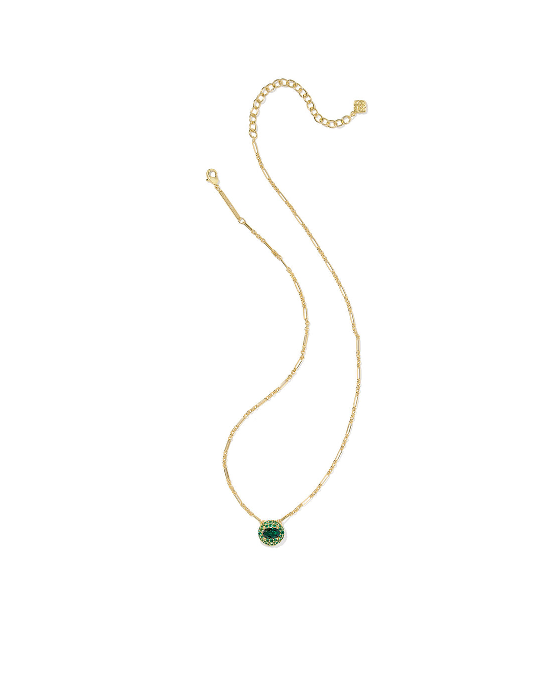 KENDRA SCOTT: DARK GREEN CRYSTAL BELLA PENDANT NECKLACE