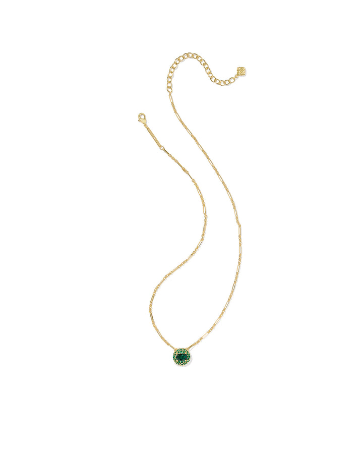 KENDRA SCOTT: DARK GREEN CRYSTAL BELLA PENDANT NECKLACE