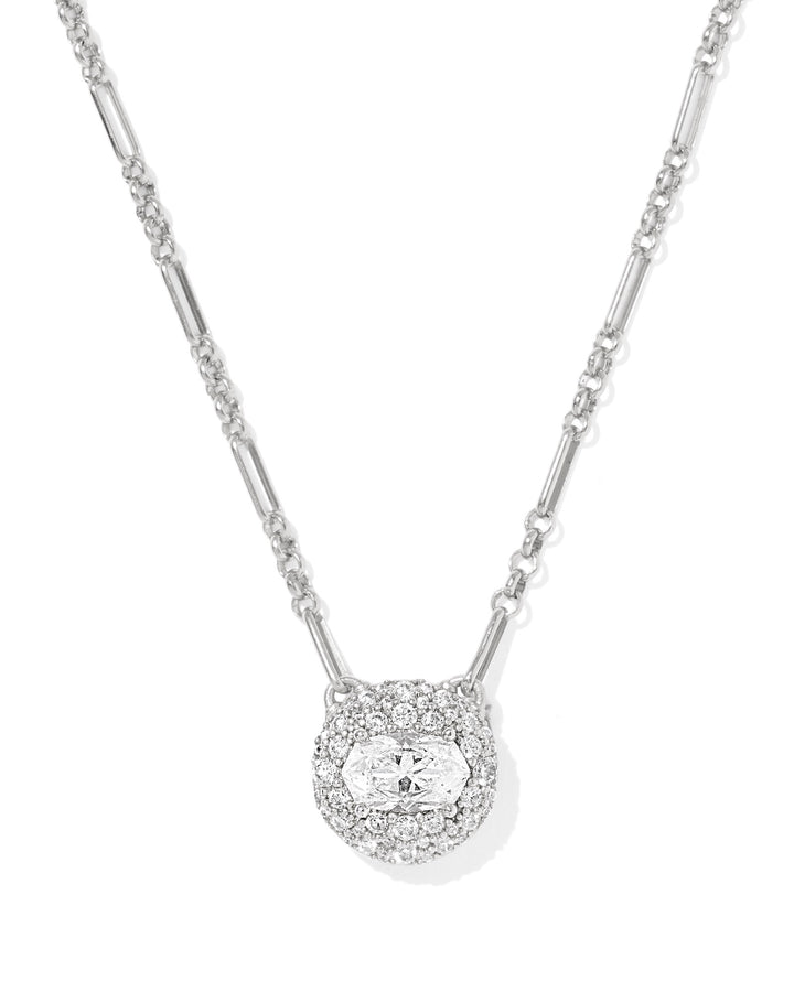 KENDRA SCOTT: RHODIUM CZ BELLA PENDANT NECKLACE