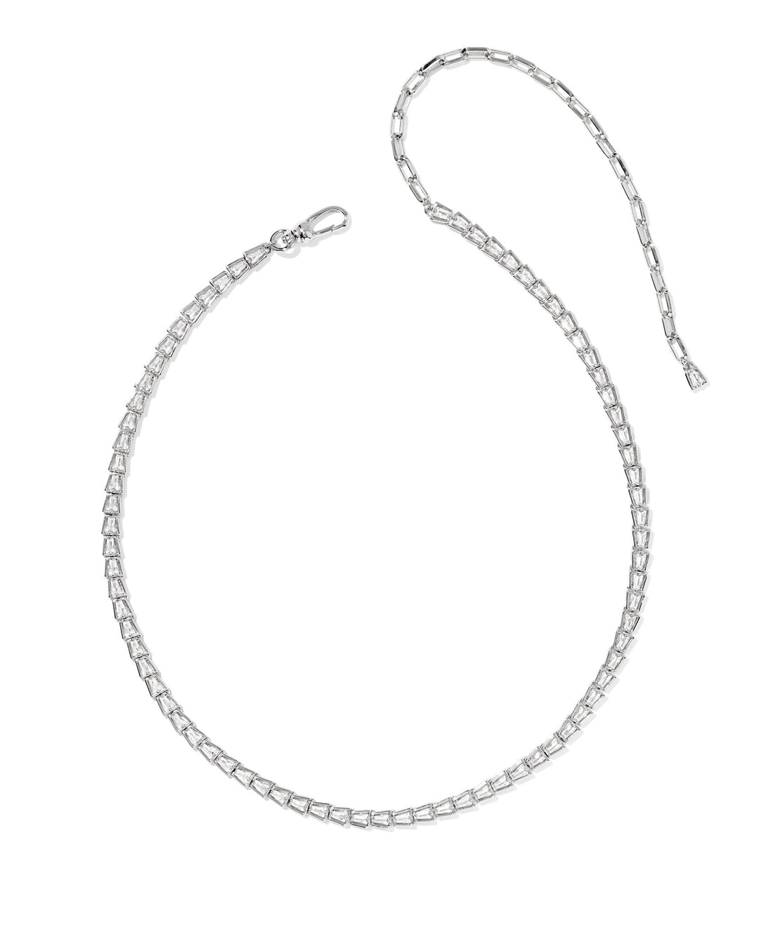 KENDRA SCOTT: RHODIUM CZ BELLA TENNIS NECKLACE