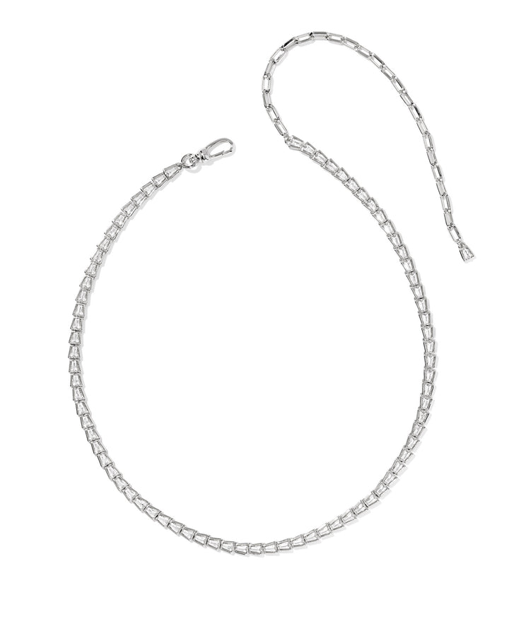 KENDRA SCOTT: RHODIUM CZ BELLA TENNIS NECKLACE