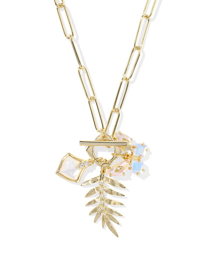 KENDRA SCOTT: IRIDESCENT WHITE BIANCA BUTTERFLY CHARM NECKLACE