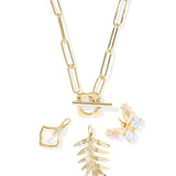 KENDRA SCOTT: IRIDESCENT WHITE BIANCA BUTTERFLY CHARM NECKLACE