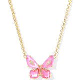 KENDRA SCOTT: PINK MIX BIANCA BUTTERFLY NECKLACE