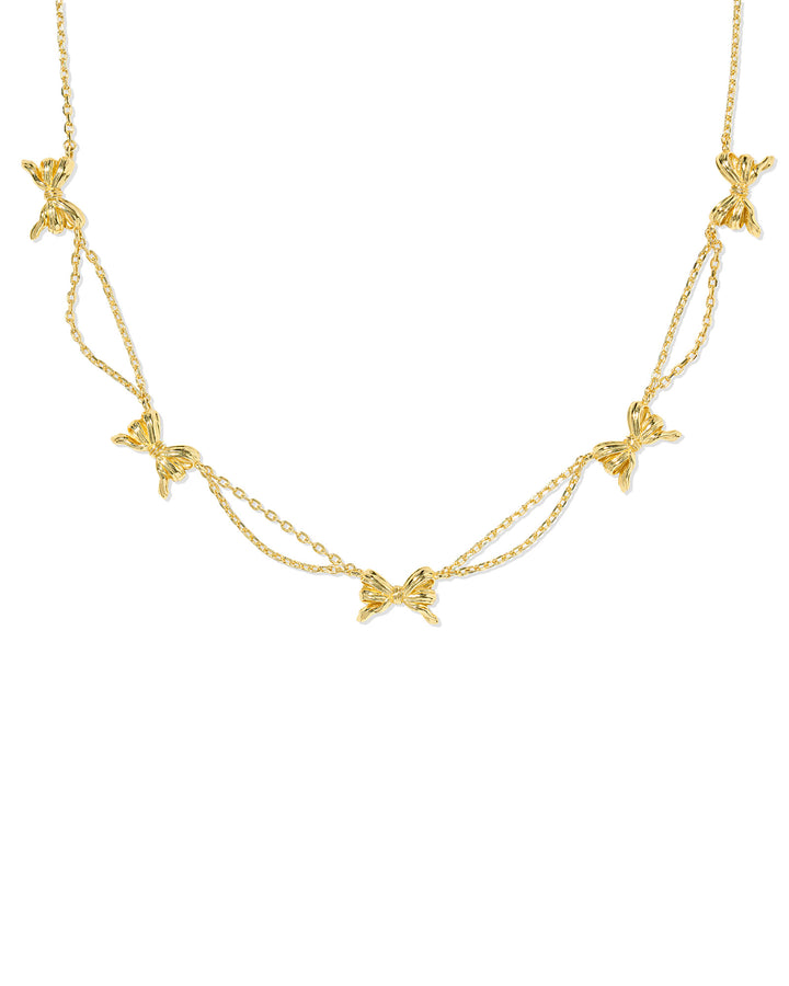 KENDRA SCOTT: GOLD BOW STRAND NECKLACE